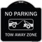 Signmission Designer Series-No Parking Tow Away Zone Black & Silver Heavy-Gauge Alum, 18" x 18", BS-1818-9821 A-DES-BS-1818-9821 - alternate 1
